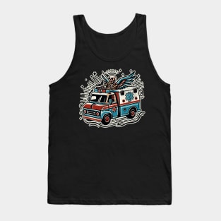 Skeleton Driving Ambulance - Textured Tank Top